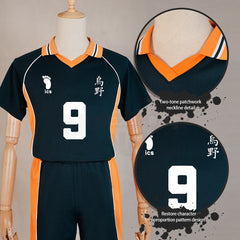 Perruque de cosplay d'anime Halloweez Kageyama Tobio avec ensemble d'uniforme de volley-ball de lycée