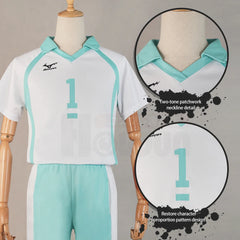 Halloweez Anime Oikawa Tooru Jerseys NO.1 Cosplay Costume Wig High School Volleyball Club Uniform Set