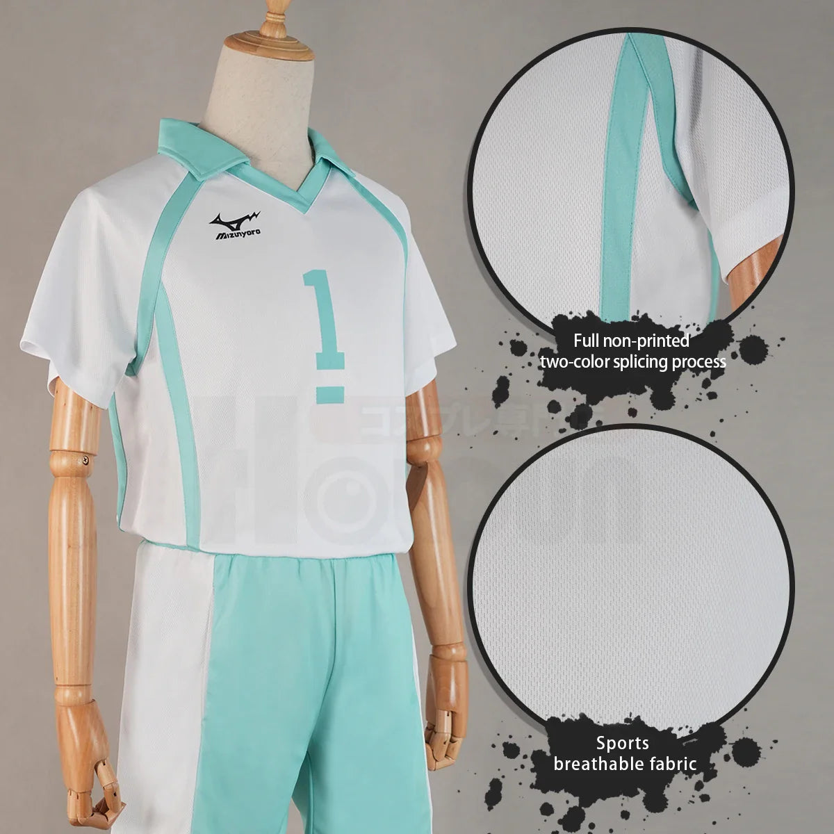 Maillots d'Halloween Anime Oikawa Tooru NO.1 Cosplay Costume Perruque Ensemble Uniforme du Club de Volley-Ball du Lycée