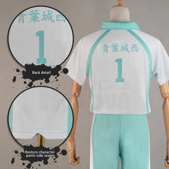 Halloweez Anime Oikawa Tooru Jerseys NO.1 Cosplay Costume Wig High School Volleyball Club Uniform Set