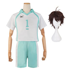 Halloweez Anime Oikawa Tooru Jerseys NO.1 Cosplay Costume Wig High School Volleyball Club Uniform Set