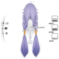 Halloweez Bailu Cosplay Wig Set - Honkai Star Rail Inspired with Horn Clip and Tail Fixer