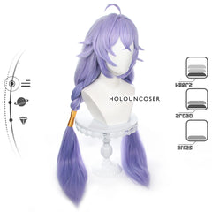 Halloweez Bailu Cosplay Wig Set - Honkai Star Rail Inspired with Horn Clip and Tail Fixer