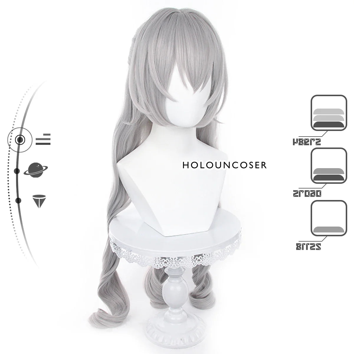 Halloweez Synthetic Cosplay Wig for Honkai Star Rail's Bronya - Rose Net Style - Halloweez