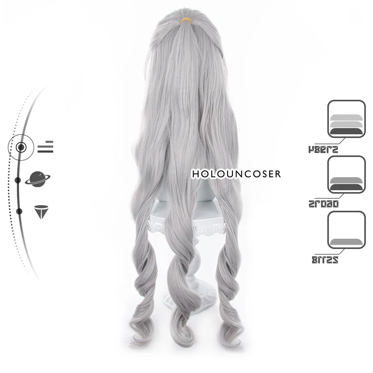 Halloweez Synthetic Cosplay Wig for Honkai Star Rail's Bronya - Rose Net Style - Halloweez