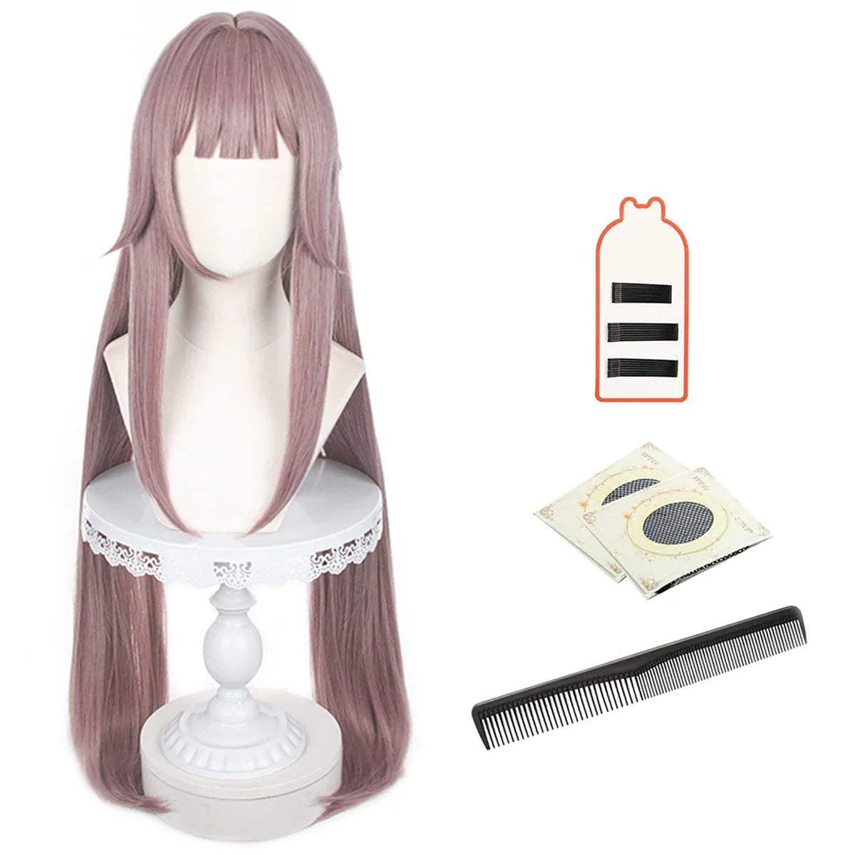 Peluca de cosplay de Halloweez Honkai Star Rail Herta: fibra sintética resistente al calor con peine ajustable