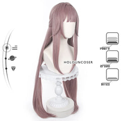 Peluca de cosplay de Halloweez Honkai Star Rail Herta: fibra sintética resistente al calor con peine ajustable