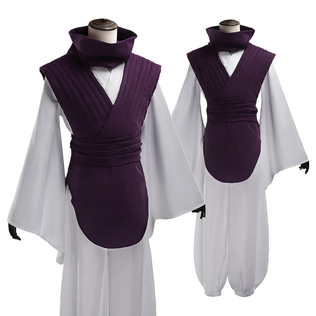 Halloweez JJK Manga Anime Choso Cosplay Costume with Purple Vest, Neck Gaiter, Belt, and White Elastic Pants - Halloweez