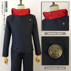 Halloweez Itadori Yuji Cosplay Outfit from Jujutsu Kaisen Anime with Wig, Jacket, Pants
