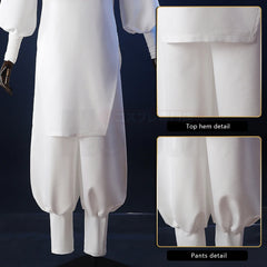 Halloweez Jujutsu JJK Manga Anime Kashimo Hajime Cosplay Costume with Blue Wig and White Top - Halloweez
