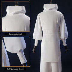 Halloweez Jujutsu JJK Manga Anime Kashimo Hajime Cosplay Costume with Blue Wig and White Top - Halloweez