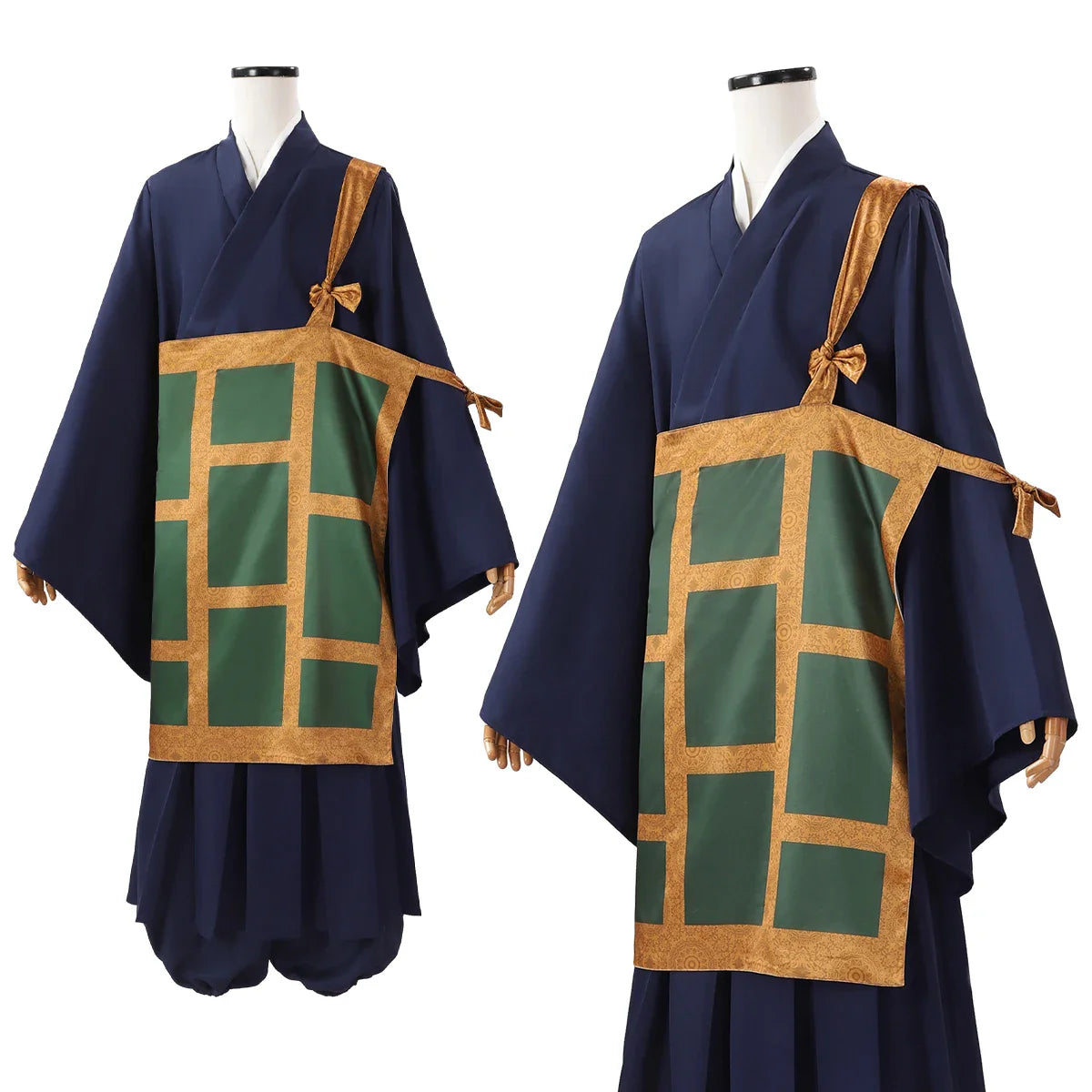 Halloweez Jujutsu Kaisen Suguru Geto Cosplay Costume Set with Dark Blue Kimono, Top, Skirt, Pants, and Cassock - Perfect Halloween Gift - Halloweez