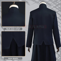 Halloweez Jujutsu JJK Manga Anime Cosplay Costume with Dark Blue Jacket, Pants, Uniform, and Rose Net for Halloween - Halloweez