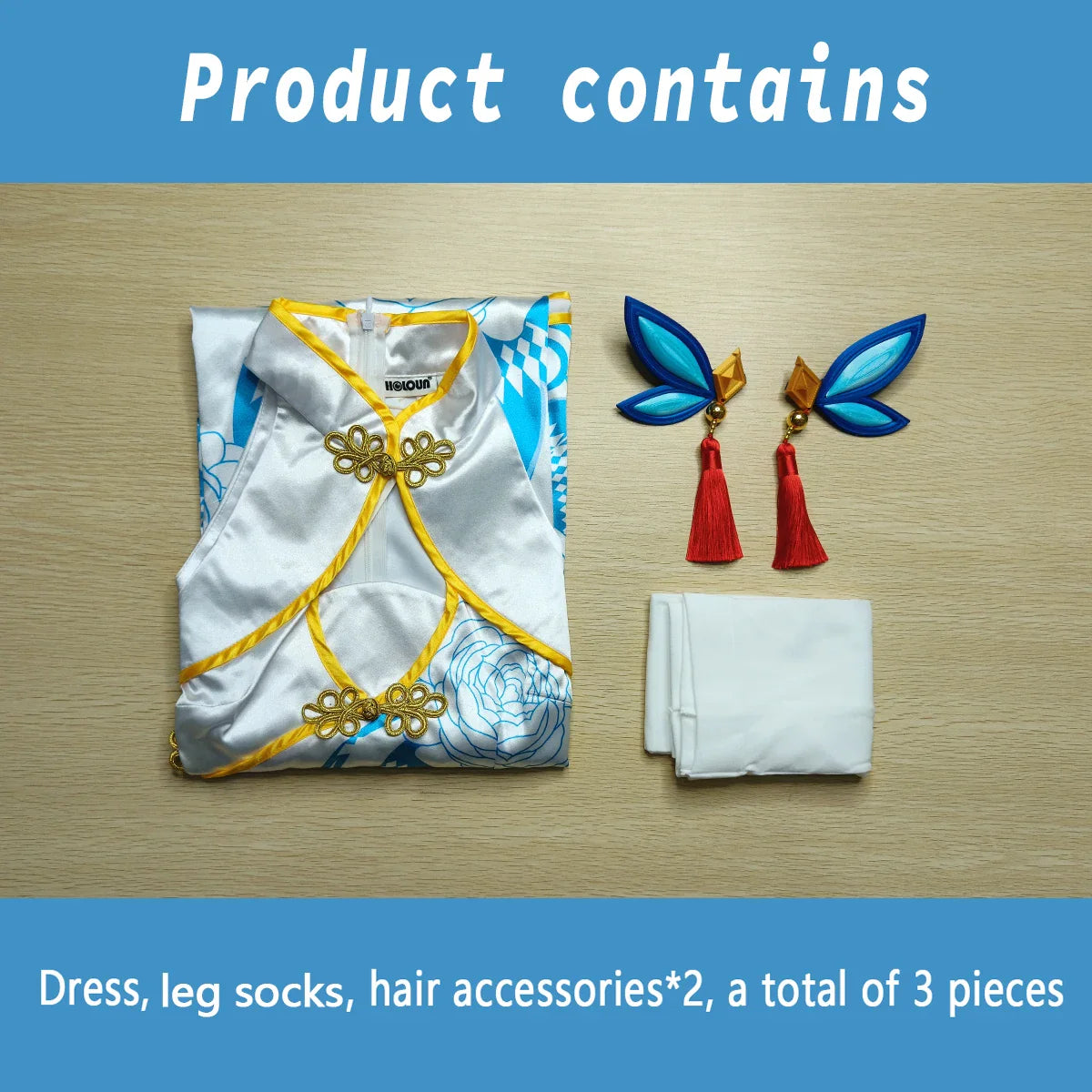 Halloweez Ai Hoshino Anime Cosplay China Chi-pao Cheongsam Dress