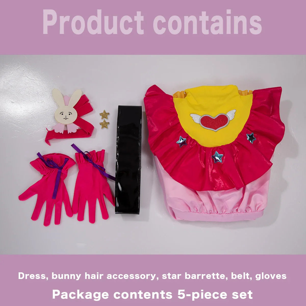 Halloweez Anime Ai Hoshino Cosplay Costume Wig Lolita Dress Skirt Bunny Hairpin Rose Net Synthetic Fiber Gift