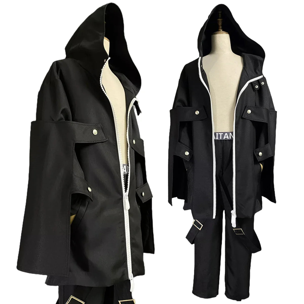 Halloweez Anime Cosplay Costume - Rindo Haitani Black Coat Hoodie for Men - Perfect for Casual and Themed Parties - Halloweez
