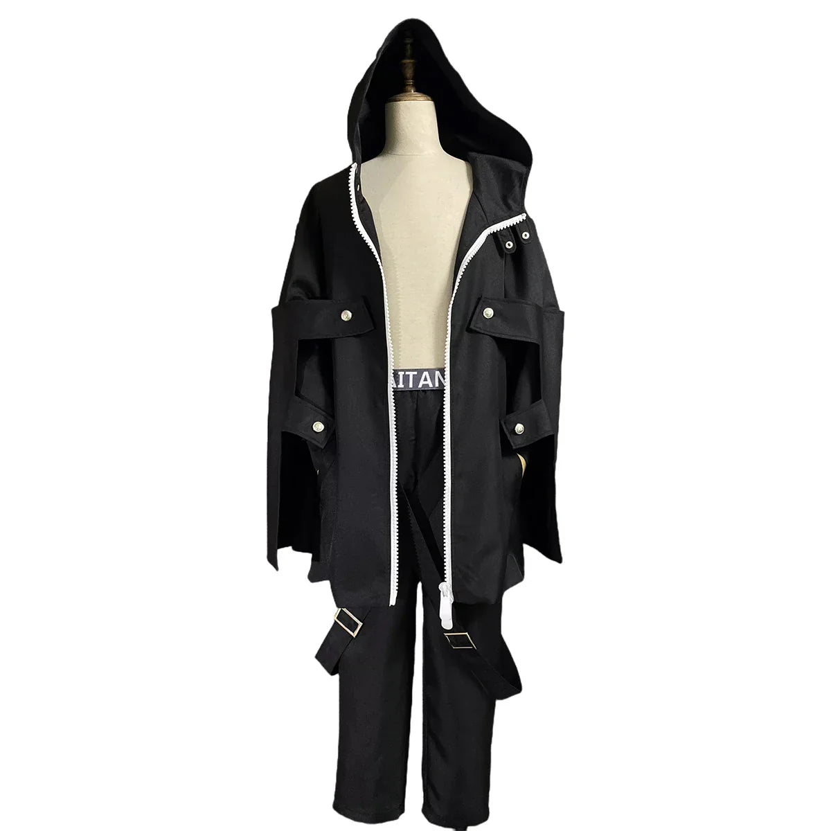 Halloweez Anime Cosplay Costume - Rindo Haitani Black Coat Hoodie for Men - Perfect for Casual and Themed Parties - Halloweez