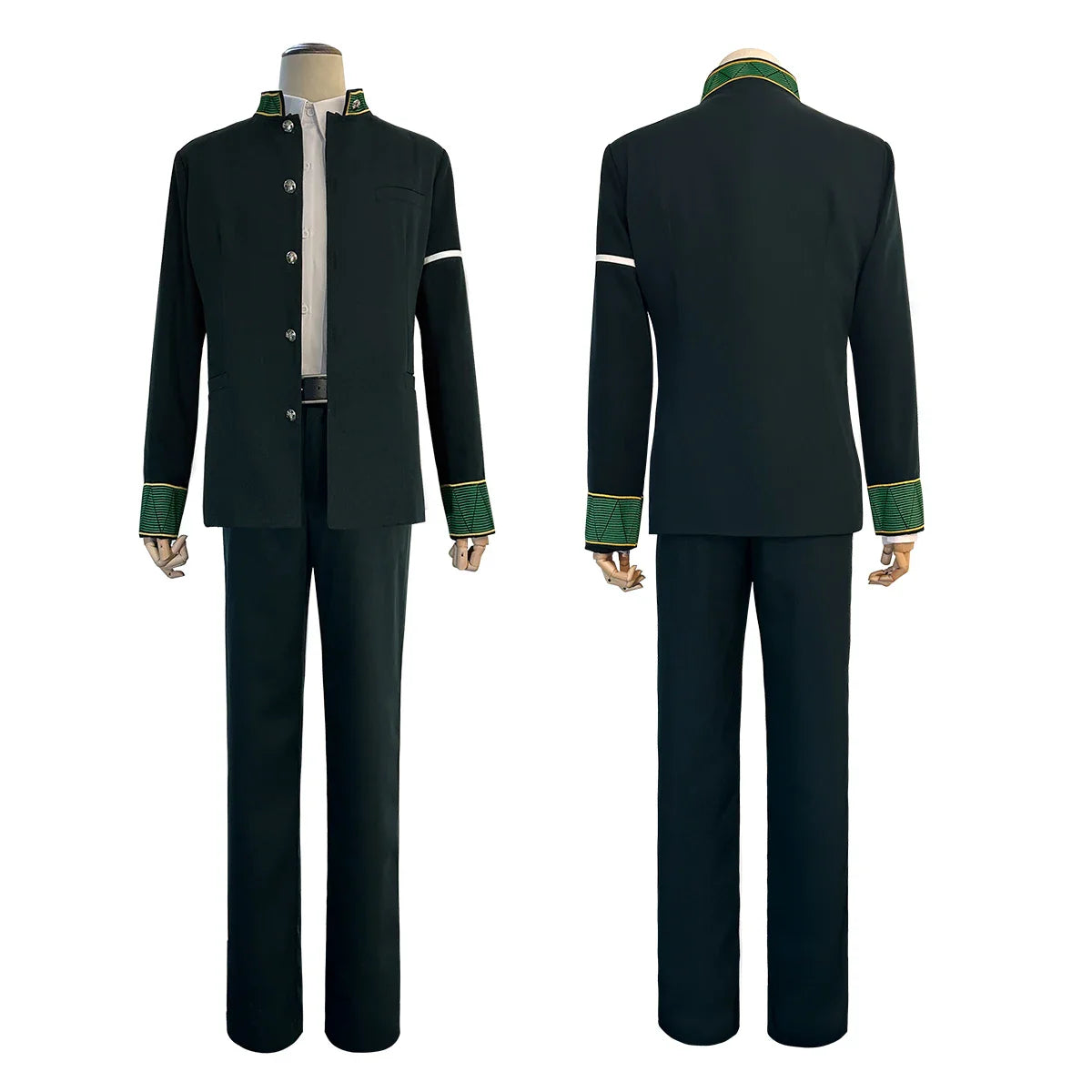Halloweez Anime Cosplay: Akihiko Nirei School Uniform Set with Green Jacket and Accessories - Halloweez