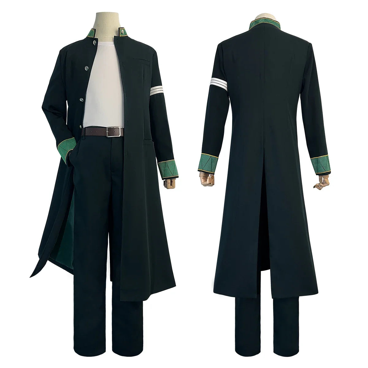 Stylish Anime Hajime Umemiya Cosplay Costume with Green Trench Coat and Accessories