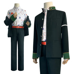 Stylish Anime Kiryu Mitsuki Cosplay Costume Set with Green Jacket, Pants, Shirt, and Belt for Cosplay Conventions - Halloweez