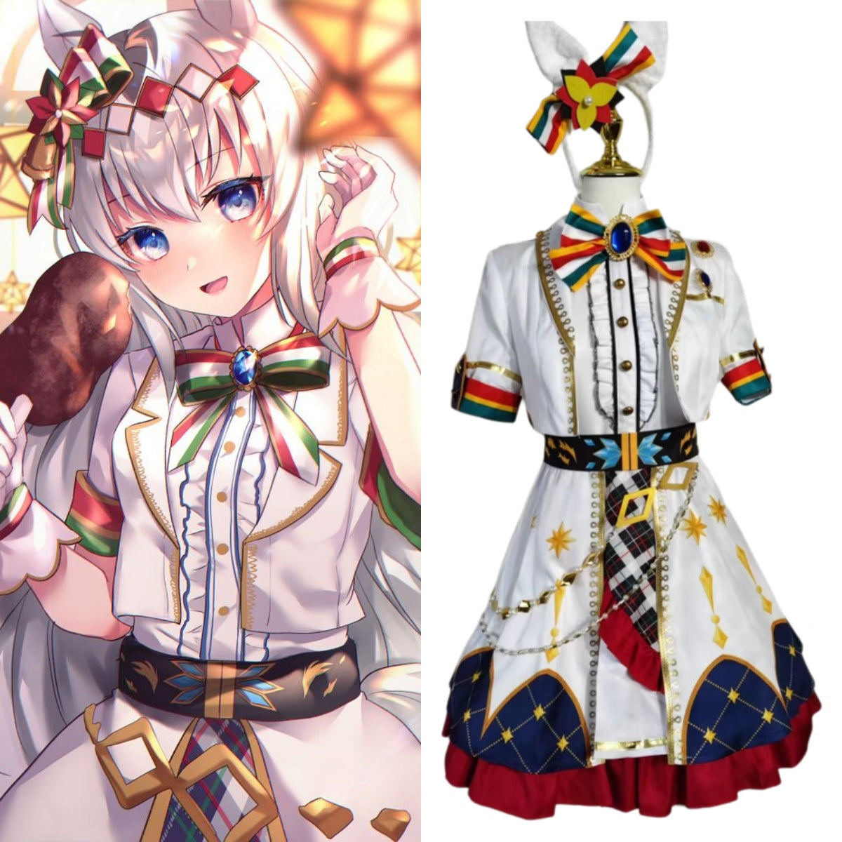 Uma Musume Pretty Derby Christmas Oguri Cap Cosplay Costume - Santa Night Outfit Set - Halloweez