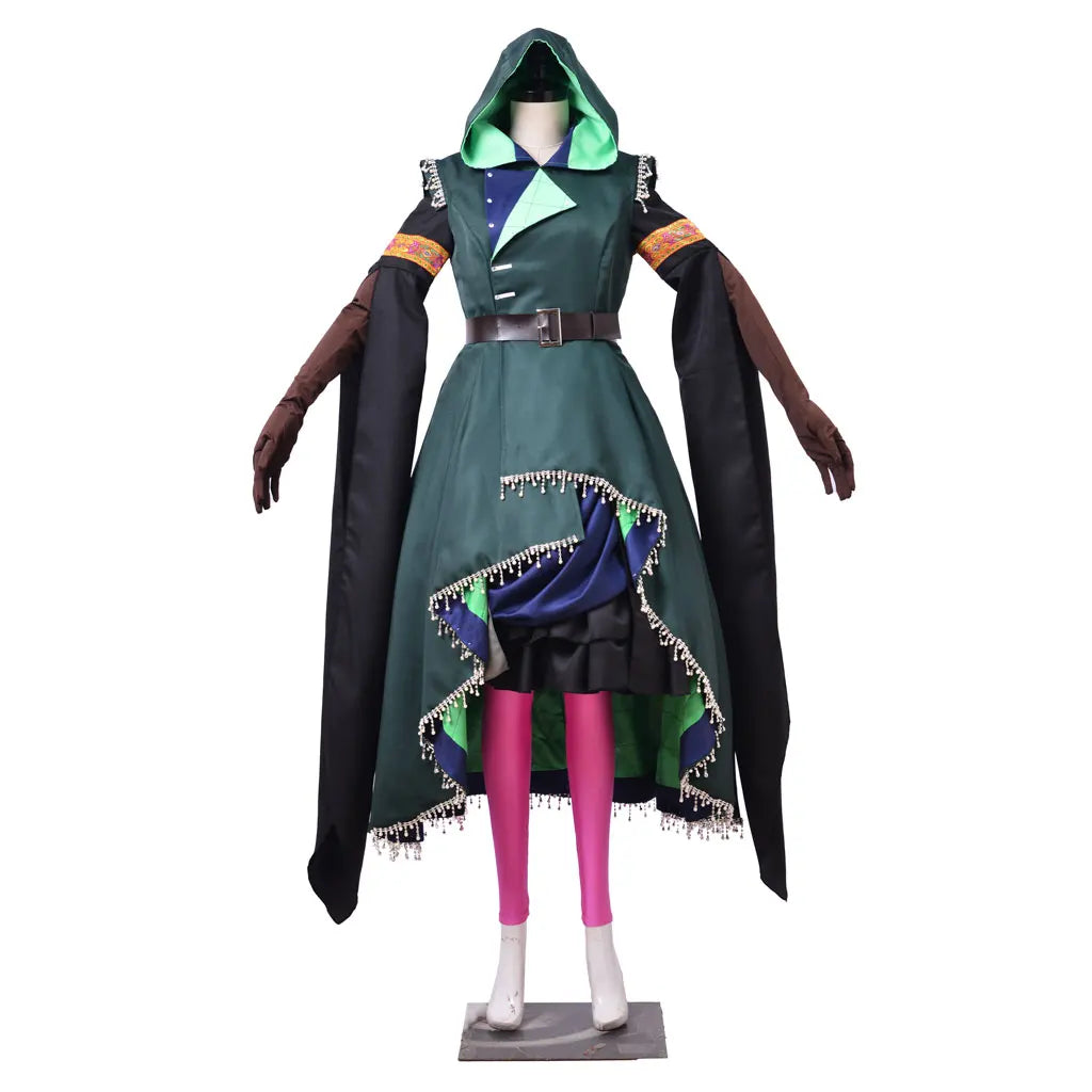 Halloweez Jester Lavorre Cosplay Costume for Women - Perfect for Fantasia Traveler, Halloween, and Carnival Parties