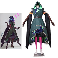 Halloweez Jester Lavorre Cosplay Costume for Women - Perfect for Fantasia Traveler, Halloween, and Carnival Parties
