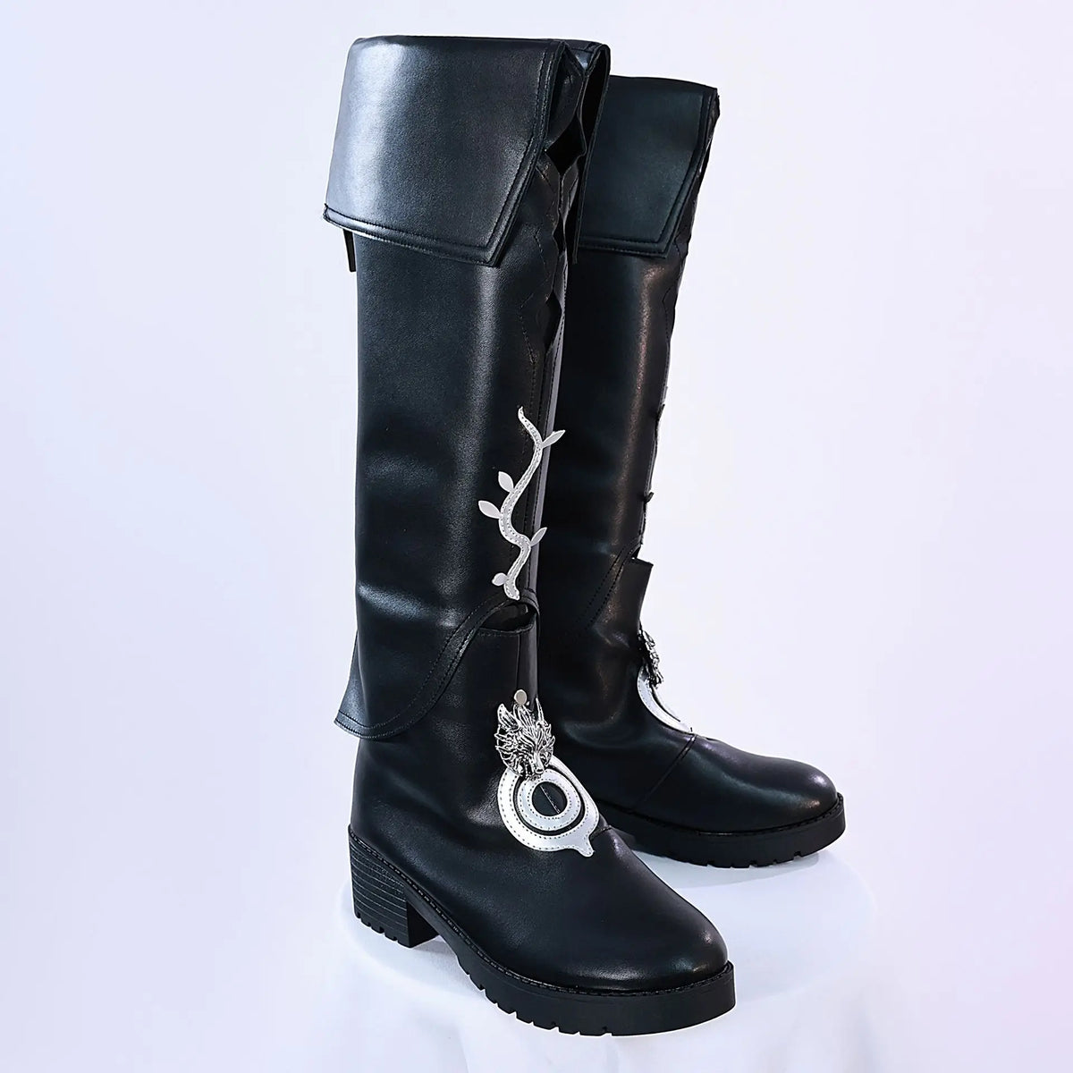 Halloweez Lappland Cosplay Arknights Game Shoes Women's Black Long Boots for Halloween Carnival Party Dress Up Props Comic Con Accessories