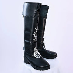 Halloweez Lappland Cosplay Arknights Game Shoes Women's Black Long Boots for Halloween Carnival Party Dress Up Props Comic Con Accessories