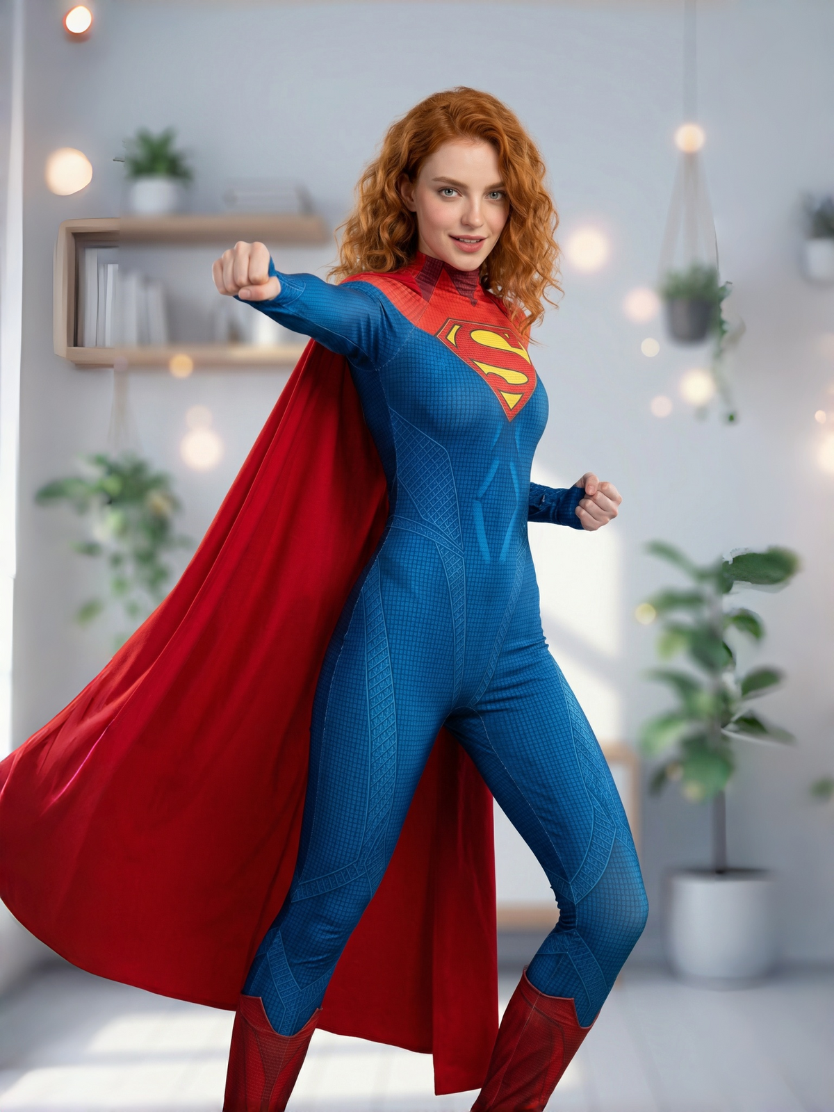 Halloweez Supergirl Costume - Authentic The Flash TV Series Cosplay Suit - Halloweez