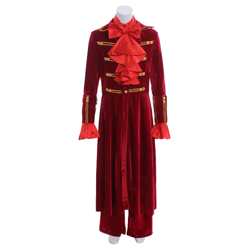 Elegant Renaissance Red Ruffle Shirt & Pants Set for Men - Halloweez Noble Prince Fashion