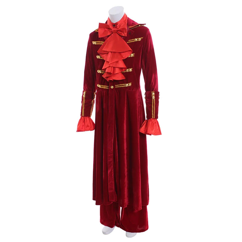 Elegant Renaissance Red Ruffle Shirt & Pants Set for Men - Halloweez Noble Prince Fashion