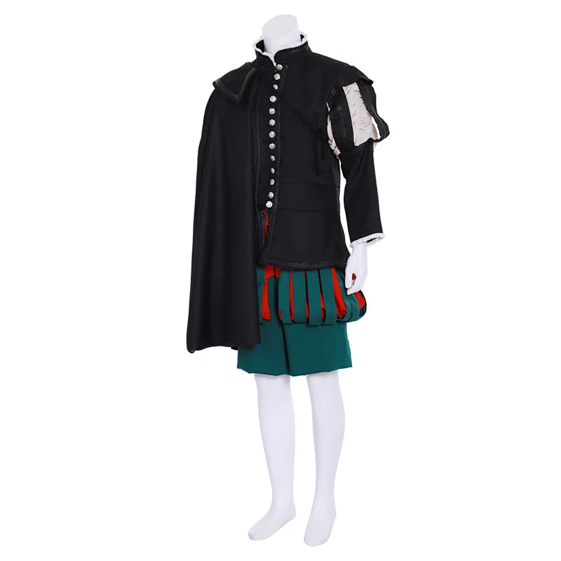 Costume élégant de la Renaissance victorienne d'Halloween - Costume médiéval du roi avec cape pour homme