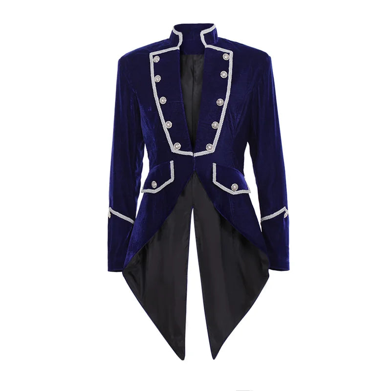 Men’s Gothic Steampunk Tailcoat - Victorian Era Themed Halloween Cosplay Trench Frock Coat | Halloweez