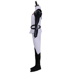 Halloweez Miranda Lawson Cosplay Women's Punk Retro White Battle Uniform Suit for Halloween Carnival