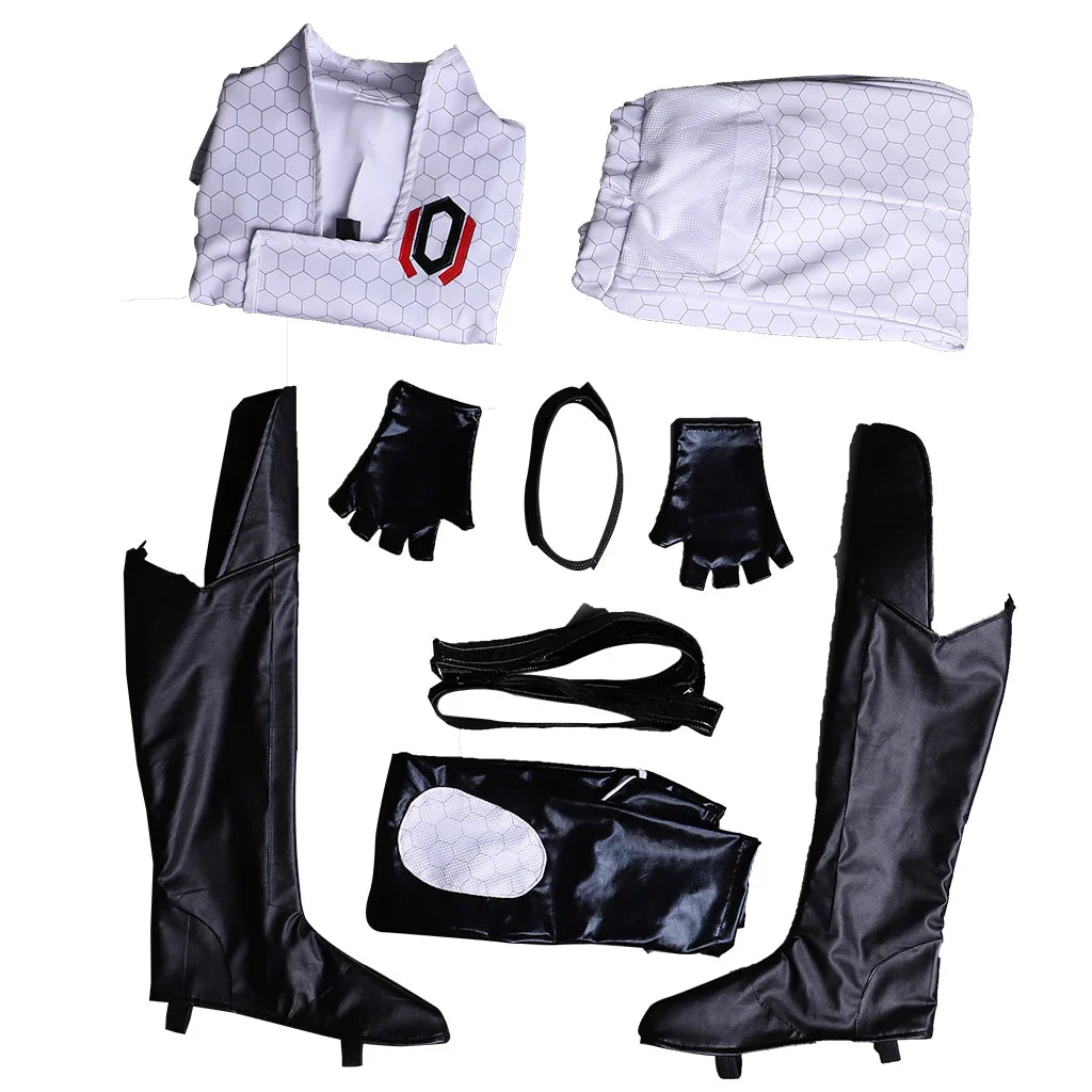 Halloweez Miranda Lawson Cosplay Women's Punk Retro White Battle Uniform Suit for Halloween Carnival