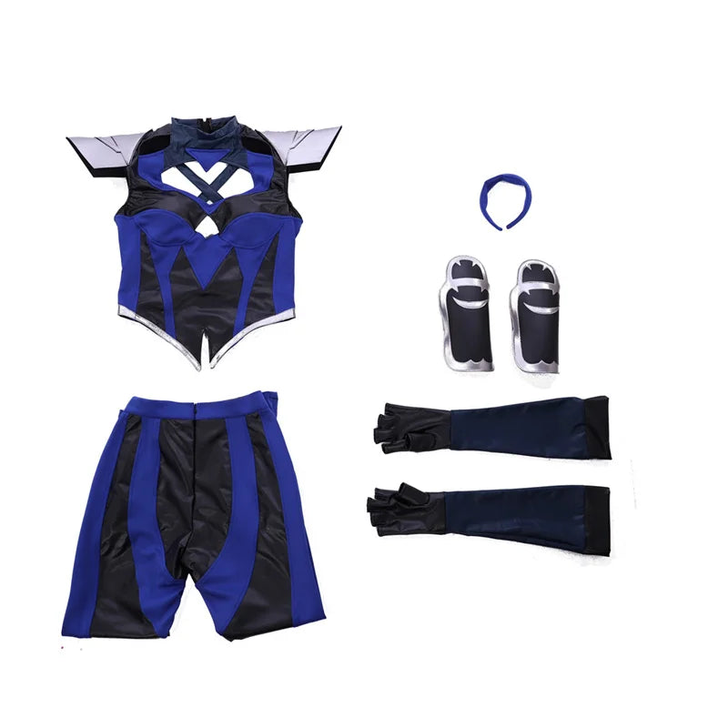 Halloweez Kitana Cosplay Costume with Face Mask | Mortal Kombat Kitana Kahn Outfit for Women