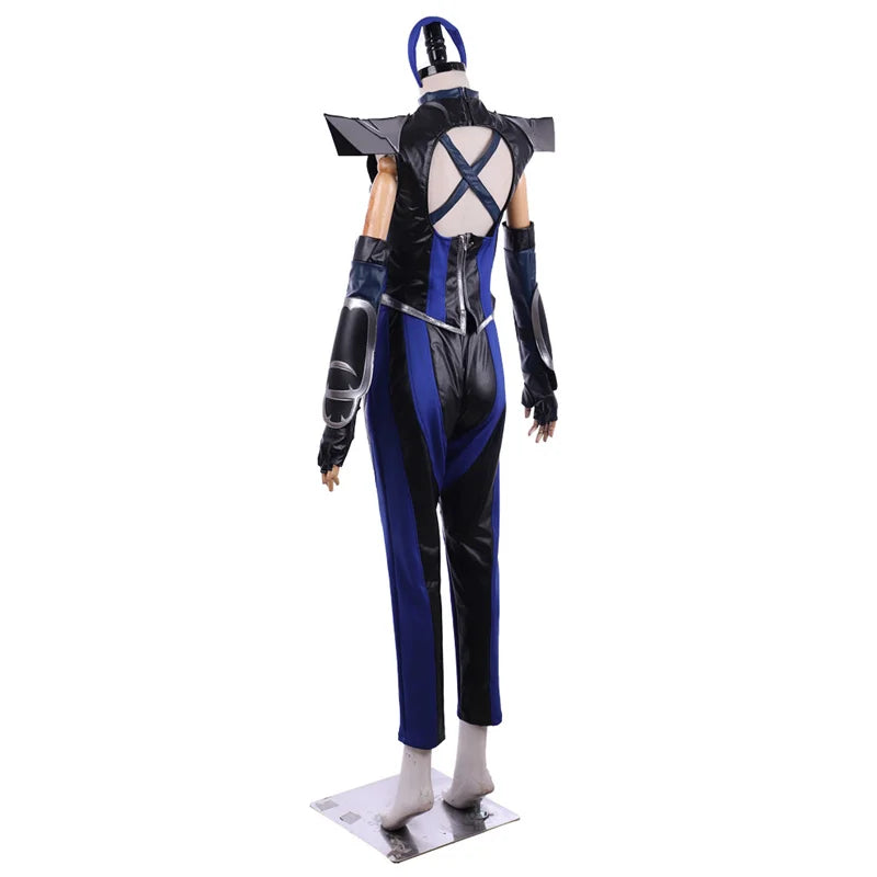 Halloweez Kitana Cosplay Costume with Face Mask | Mortal Kombat Kitana Kahn Outfit for Women