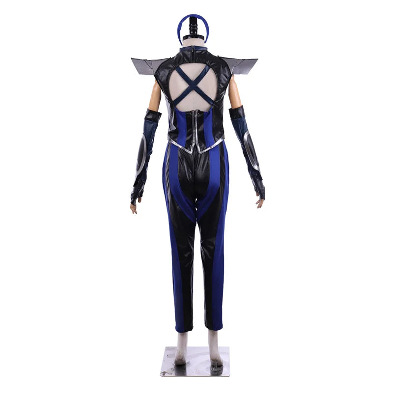 Halloweez Kitana Cosplay Costume with Face Mask | Mortal Kombat Kitana Kahn Outfit for Women