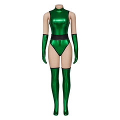 Halloweez Jade Cosplay Costume - Alluring Green Jumpsuit for Women's Halloween Bash