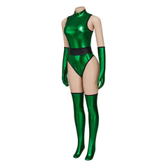 Halloweez Jade Cosplay Costume - Alluring Green Jumpsuit for Women's Halloween Bash