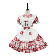 Sweet Gingham Maid Cosplay Costume, Custom Made for Halloween & Comic Con