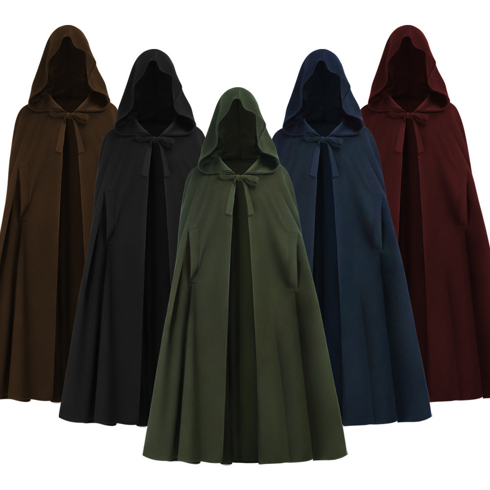 Medieval Hobbit Elf Hooded Cloak Cosplay, Custom, Halloween Renaissance Cape - Halloweez