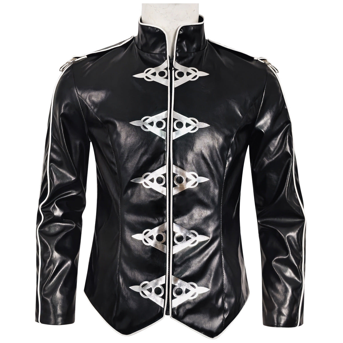 Michael Jackson Cosplay Costume, Black Punk Leather Jacket