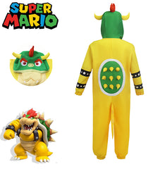Super Mario Bowser Cosplay Onesie Custom for Halloween Cartoon Party Comic Con
