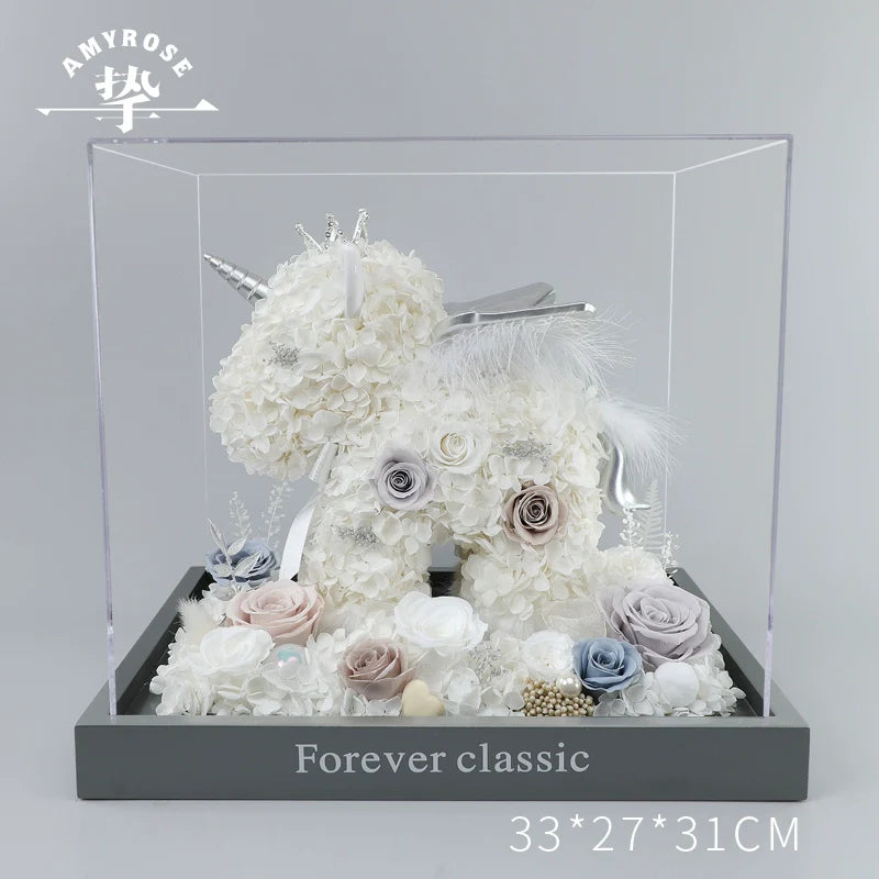 Halloweez Unicorn Gift Box - Exquisite Rose Bouquet for Wedding Anniversary, Engagement & Birthday