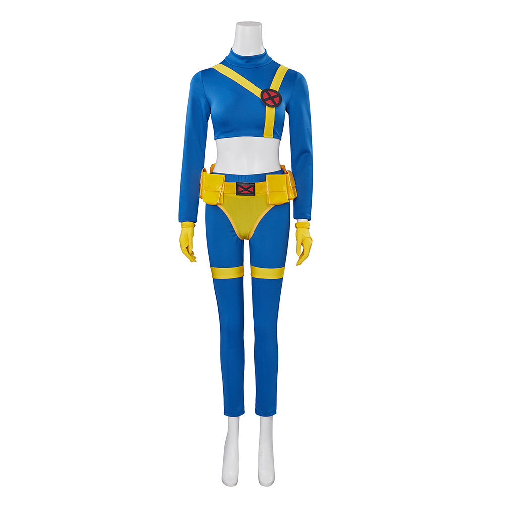 1997 X-Men Cyclops Full Bodysuit, Marvel Superhero Cosplay Costume, Scott Summers Performance Jumpsuit for Halloween Party - Halloweez