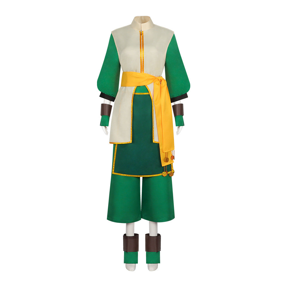 Avatar The Last Airbender Legend of Korra Toph Beifong Cosplay Costume Traditional Training Outfit Full Set - Halloweez