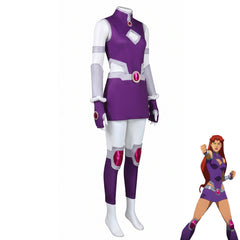 Teen Titans Starfire Cosplay Costume Full Set For Halloween Role Play