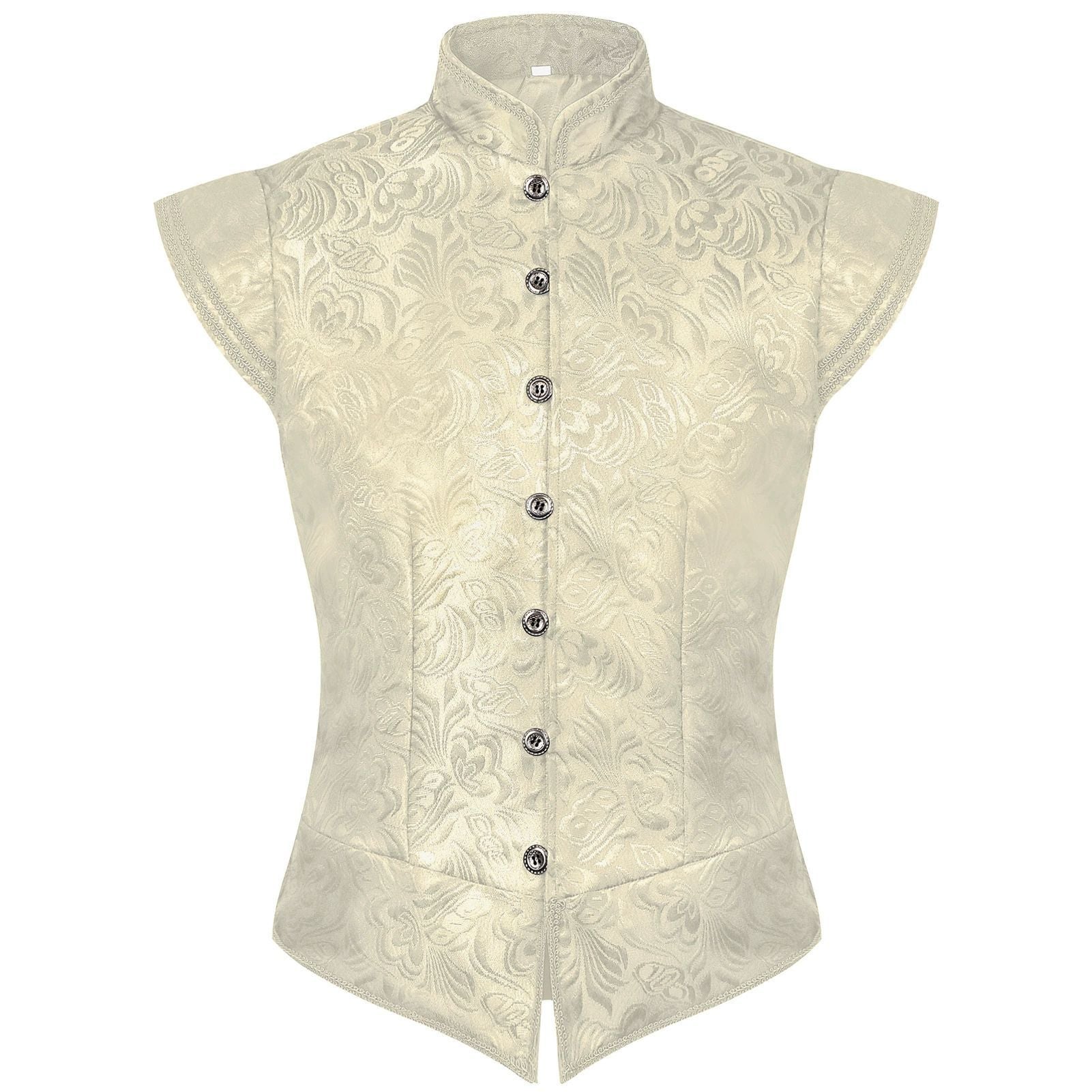 Men’s Renaissance Brocade Vest – Medieval Steampunk Waistcoat for Pirate, Victorian, and Assassin’s Creed Cosplay - Halloweez